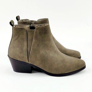 NEW Justfab Women Olive Fall Winter Pointy Toe Ankle Boots Size 6 US